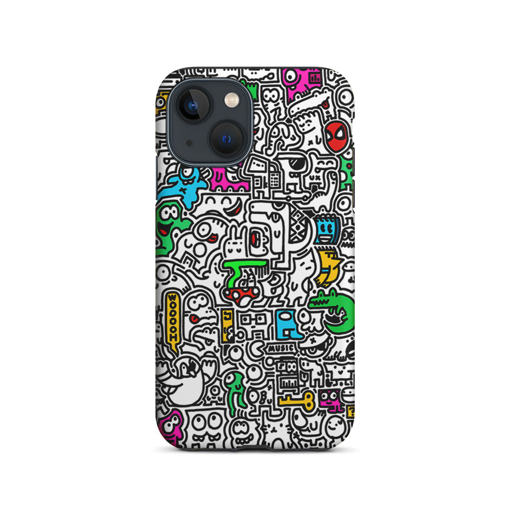 Graffiti Doodle Drawings Art iPhone 15 Plus Case