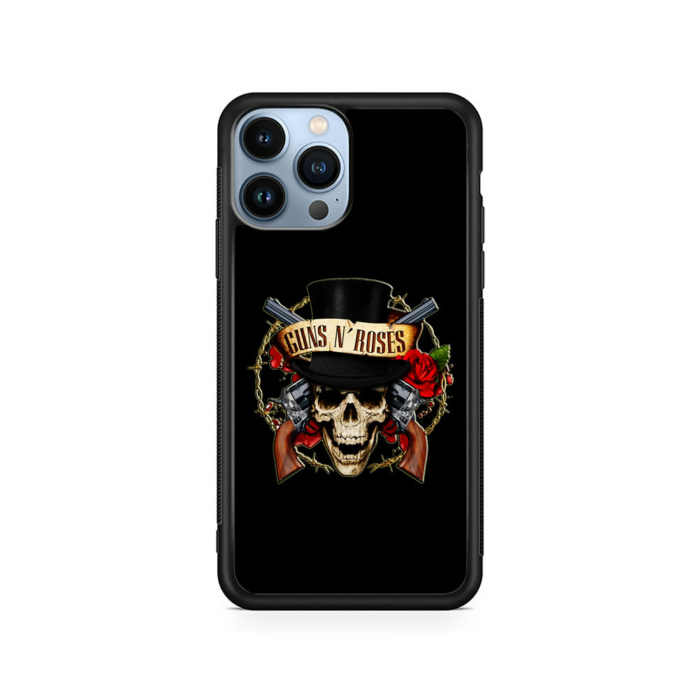 Guns N Roses Rock Skull iPhone 15 Pro Case