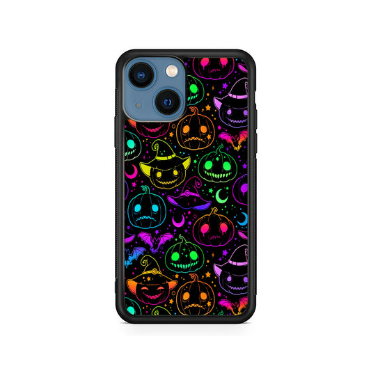 Halloween Pumpkins and Flying Bats iPhone 15 Plus Case