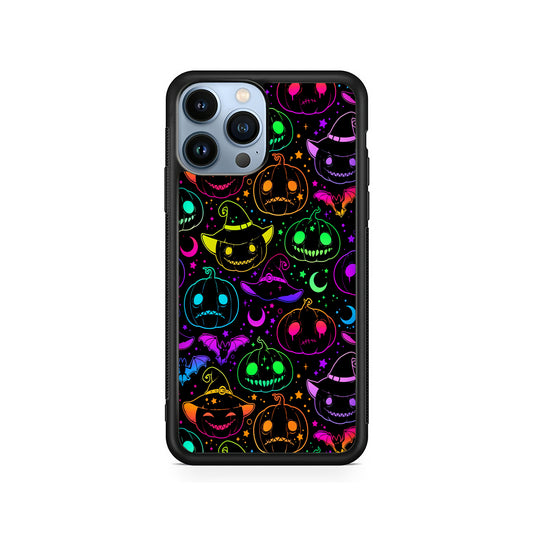 Halloween Pumpkins and Flying Bats iPhone 15 Pro Case