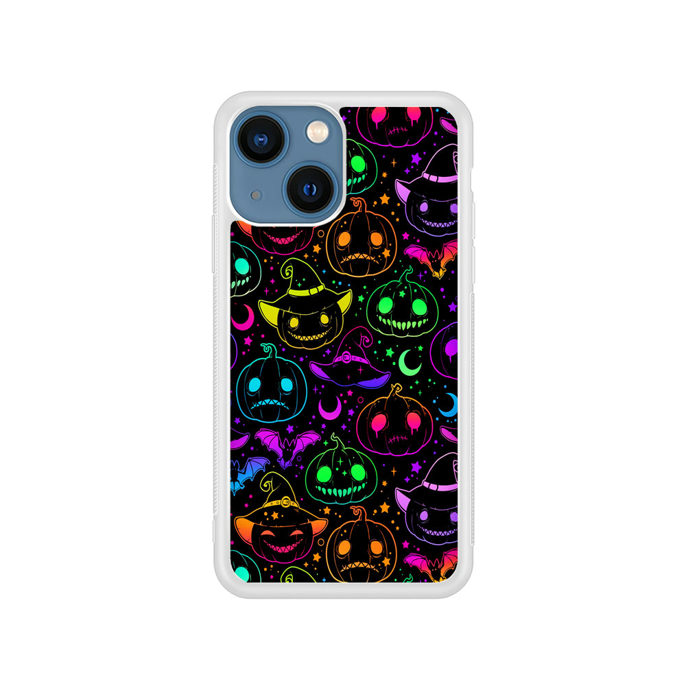 Halloween Pumpkins and Flying Bats iPhone 15 Plus Case