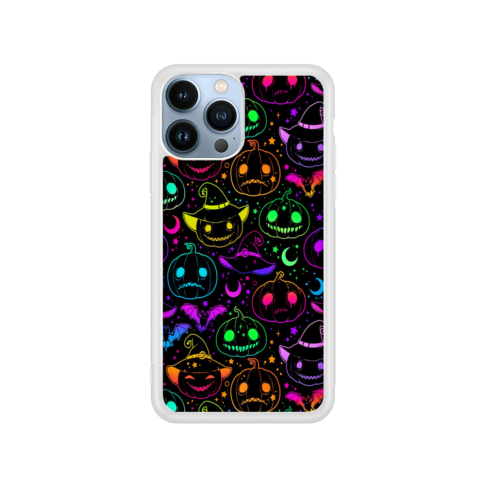 Halloween Pumpkins and Flying Bats iPhone 14 Pro Case