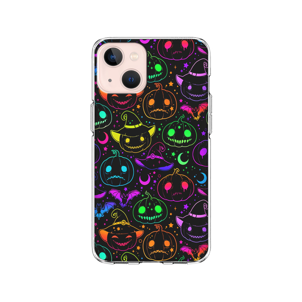 Halloween Pumpkins and Flying Bats iPhone 15 Plus Case