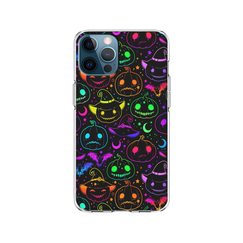 Halloween Pumpkins and Flying Bats iPhone 14 Pro Case