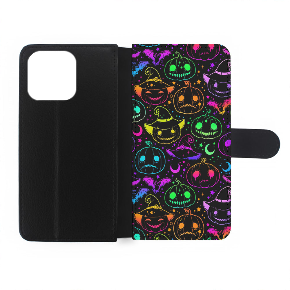 Halloween Pumpkins and Flying Bats iPhone 15 Plus Case