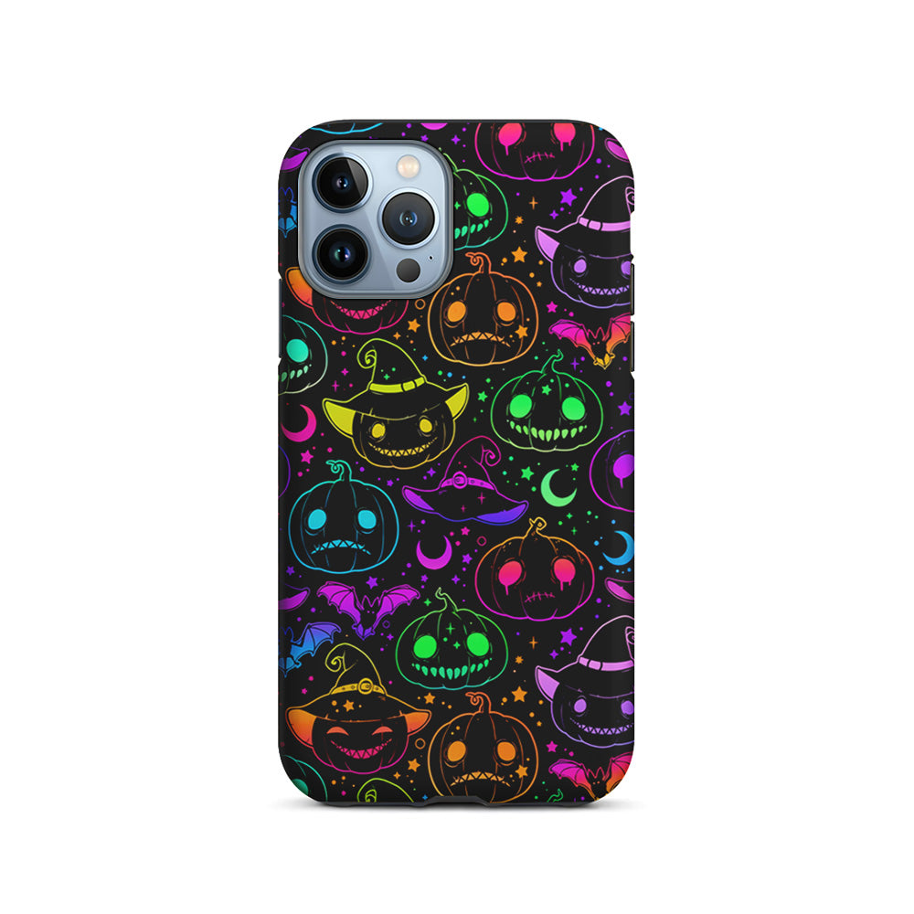 Halloween Pumpkins and Flying Bats iPhone 14 Pro Case