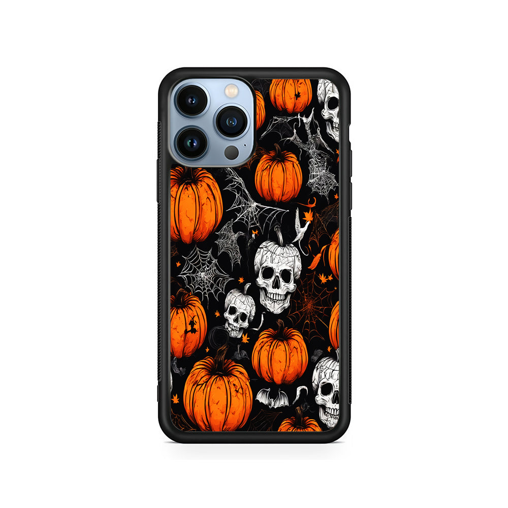 Halloween Skull and Spider Webs iPhone 15 Pro Case