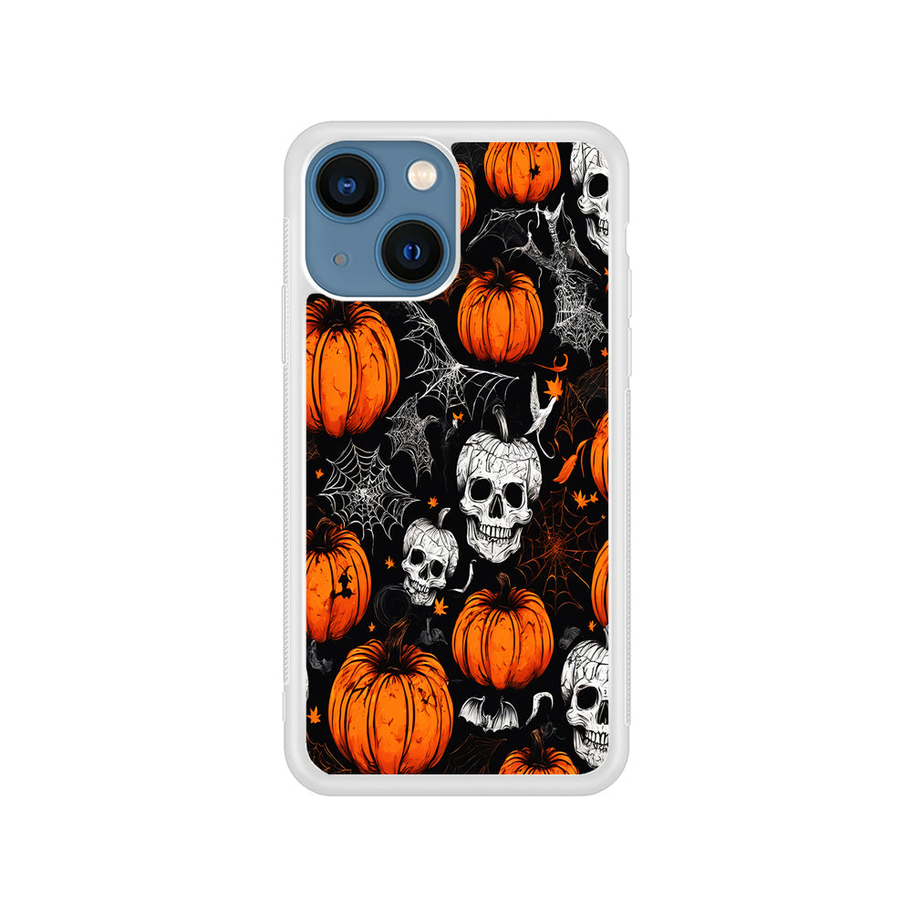 Halloween Skull and Spider Webs iPhone 15 Plus Case