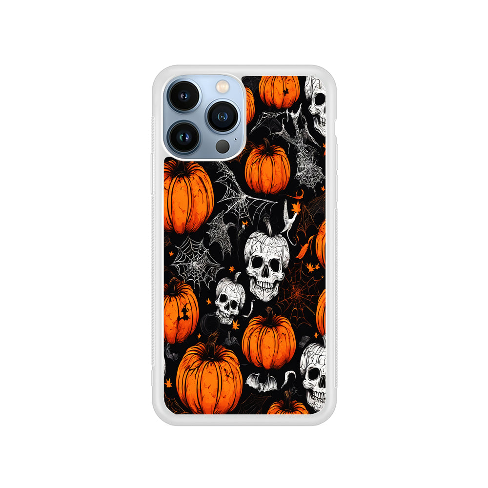 Halloween Skull and Spider Webs iPhone 15 Pro Case