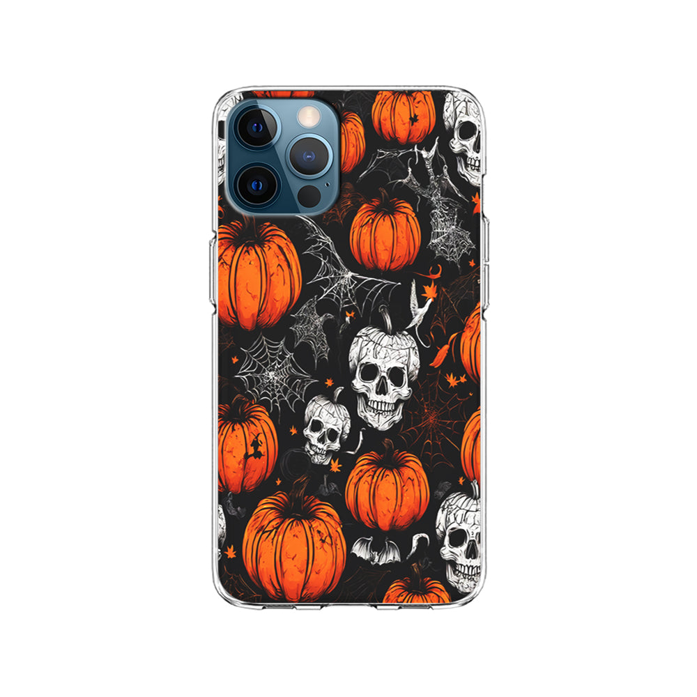 Halloween Skull and Spider Webs iPhone 15 Pro Case