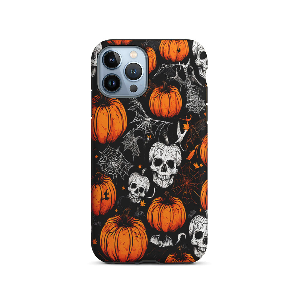 Halloween Skull and Spider Webs iPhone 15 Pro Case