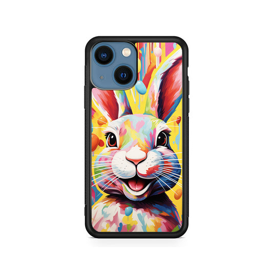 Happy Rabbit Painting iPhone 15 Plus Case