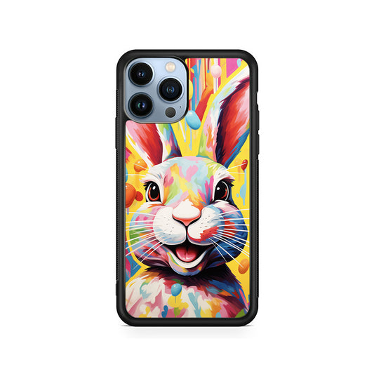 Happy Rabbit Painting iPhone 15 Pro Case