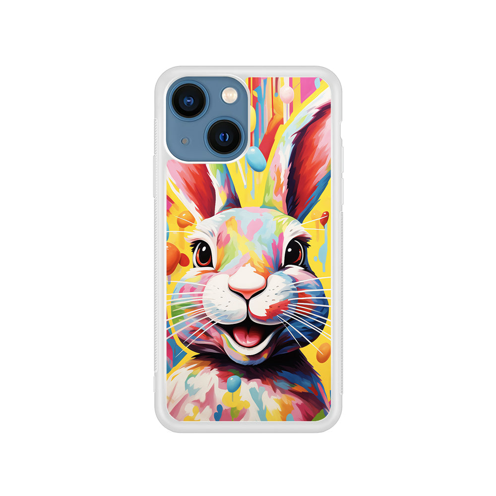 Happy Rabbit Painting iPhone 15 Plus Case