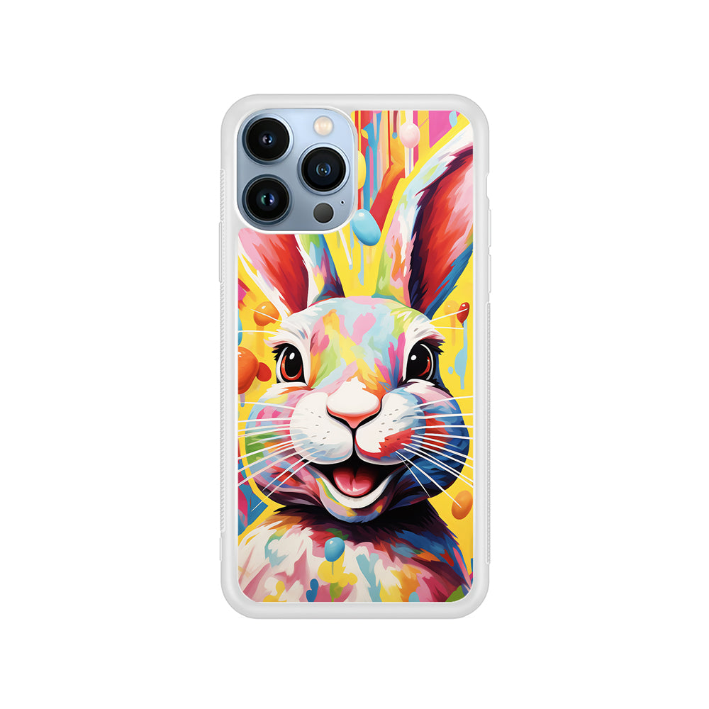 Happy Rabbit Painting iPhone 15 Pro Case