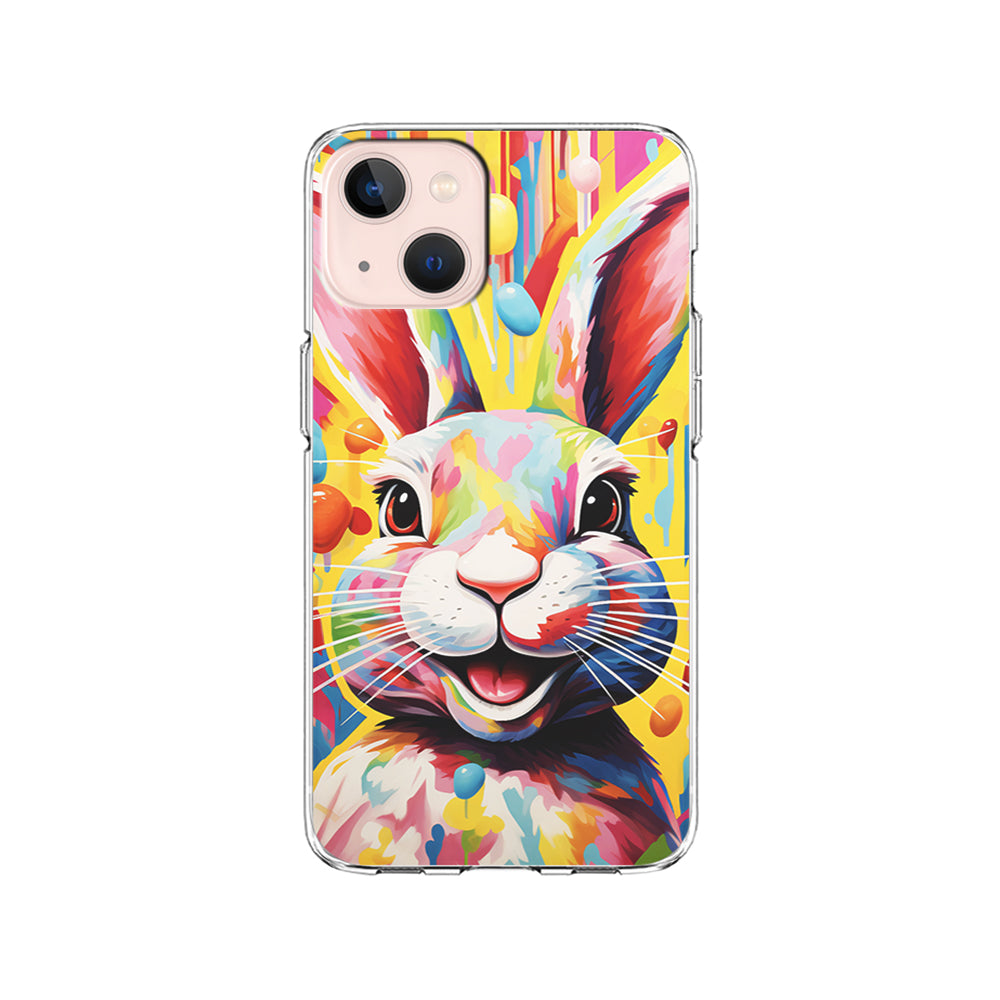 Happy Rabbit Painting iPhone 15 Plus Case