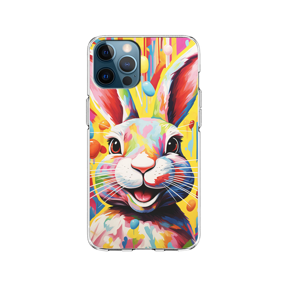 Happy Rabbit Painting iPhone 15 Pro Case