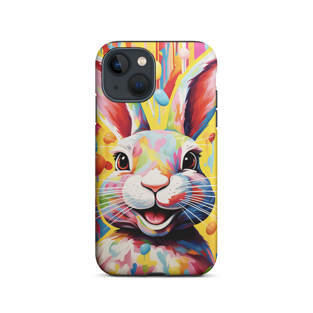 Happy Rabbit Painting iPhone 15 Plus Case