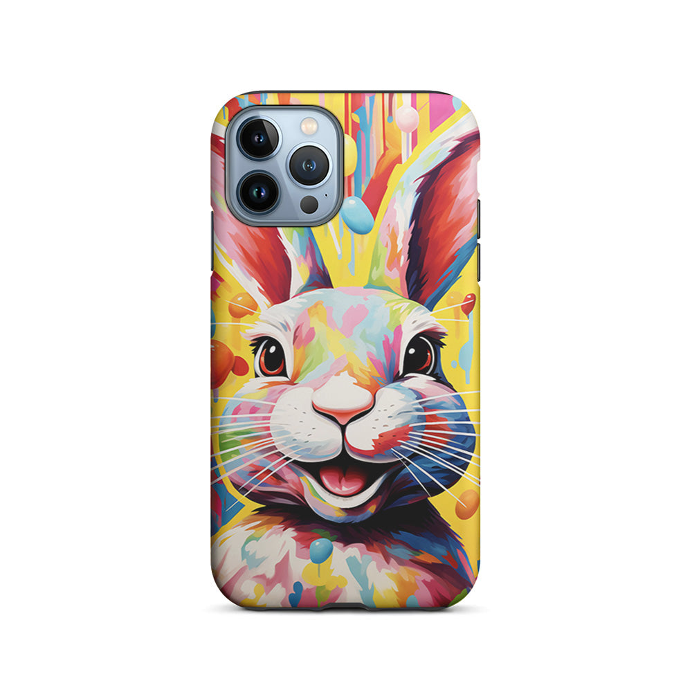 Happy Rabbit Painting iPhone 15 Pro Case