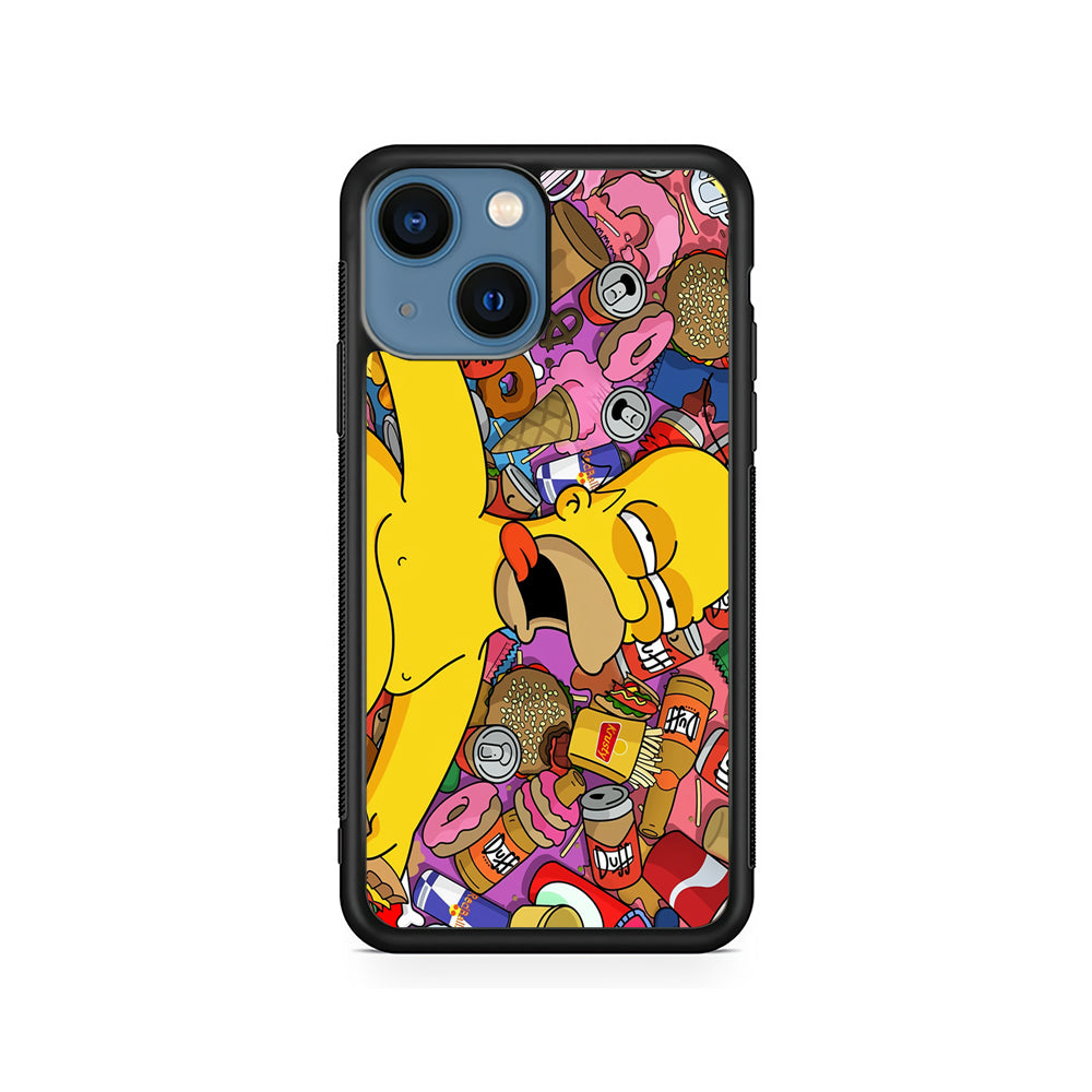 Homer Simpson Faint From Being Full iPhone 15 Plus Case