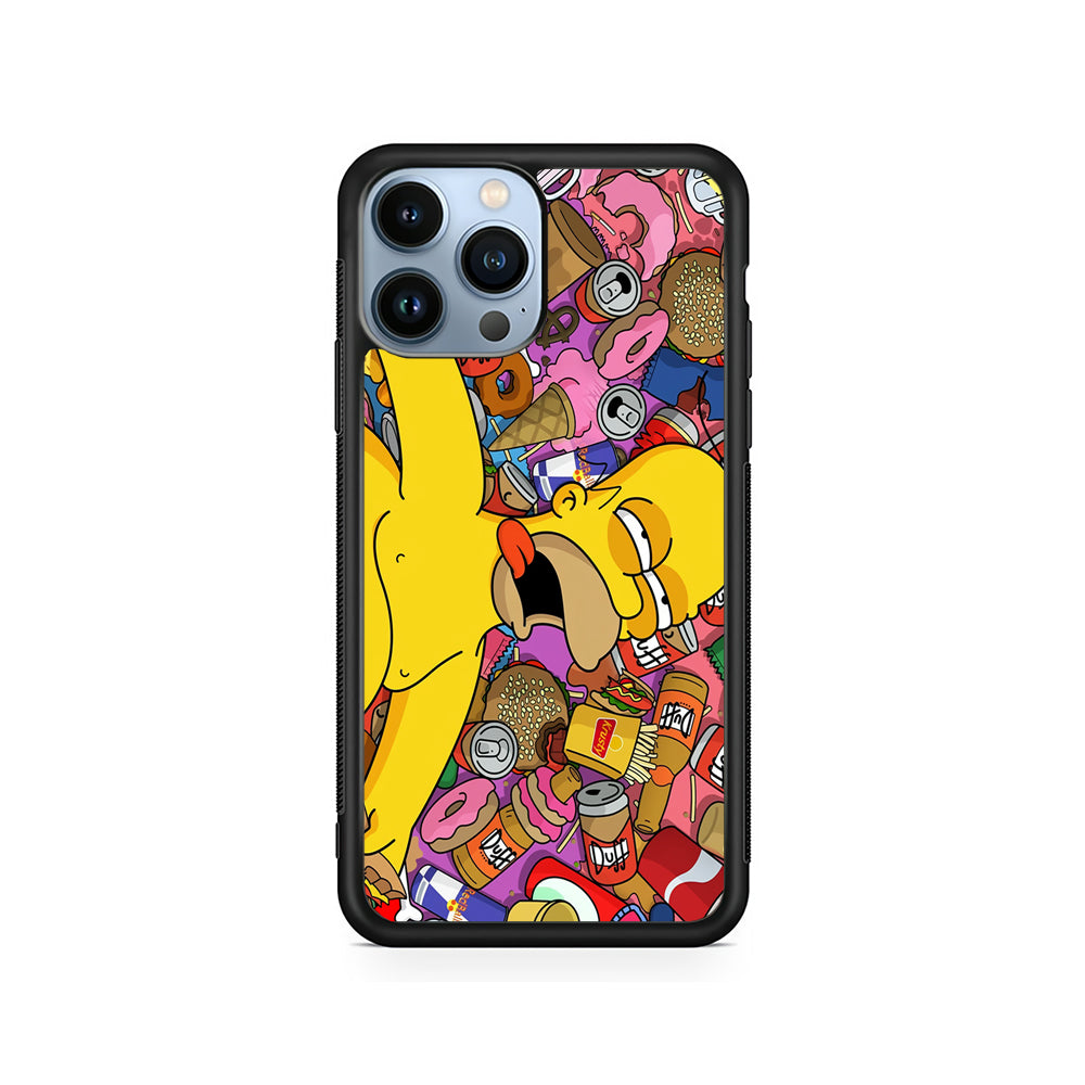 Homer Simpson Faint From Being Full iPhone 15 Pro Case