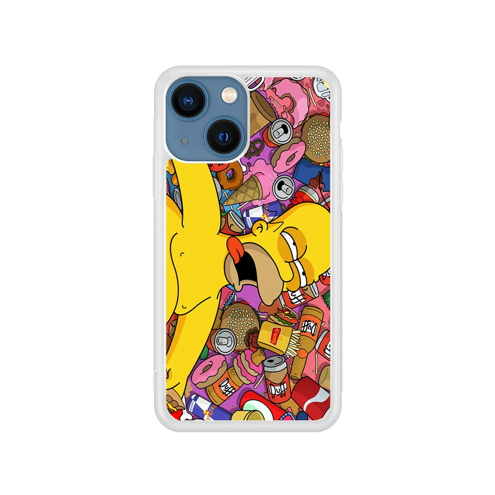 Homer Simpson Faint From Being Full iPhone 15 Plus Case