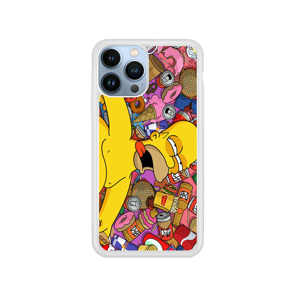 Homer Simpson Faint From Being Full iPhone 15 Pro Case