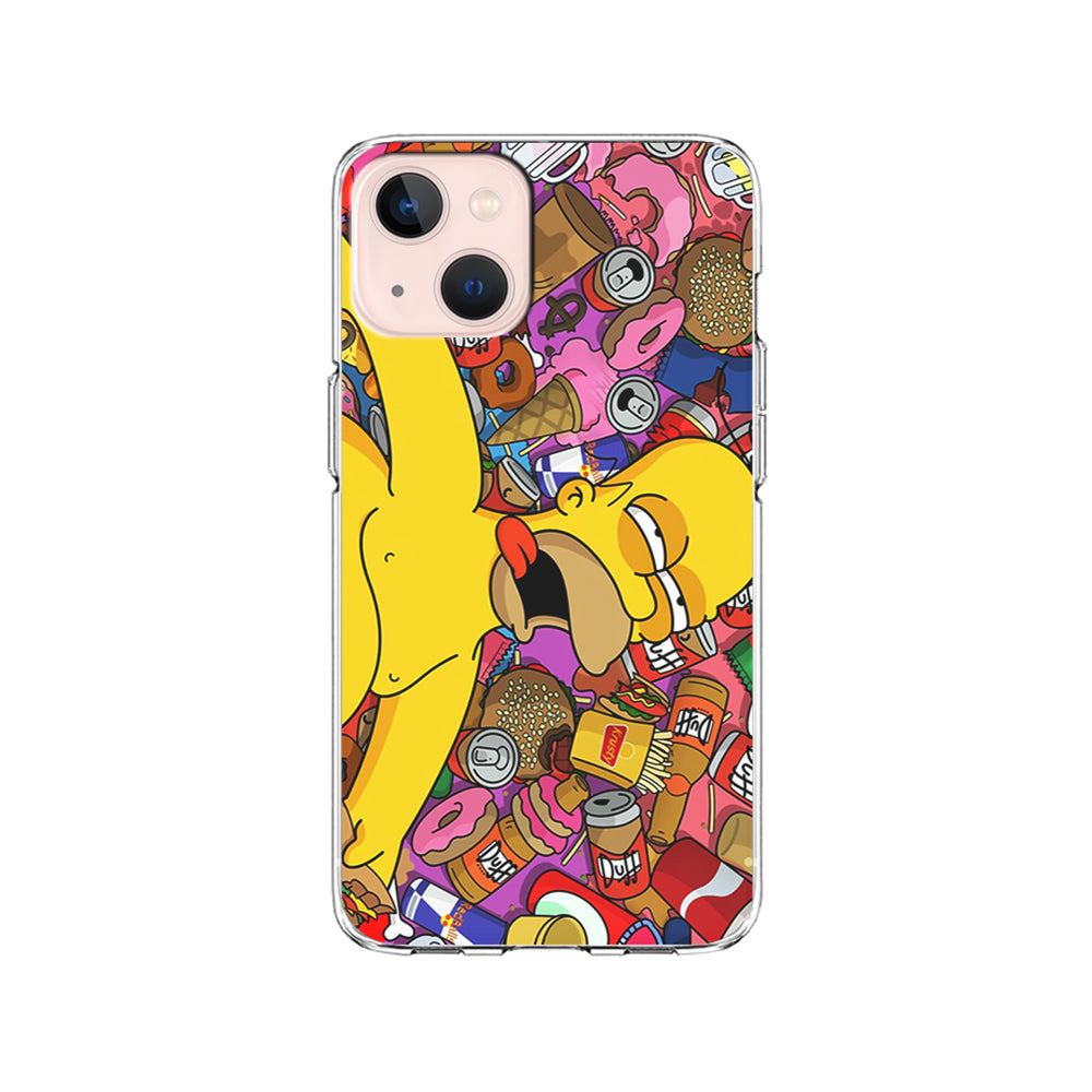 Homer Simpson Faint From Being Full iPhone 15 Plus Case