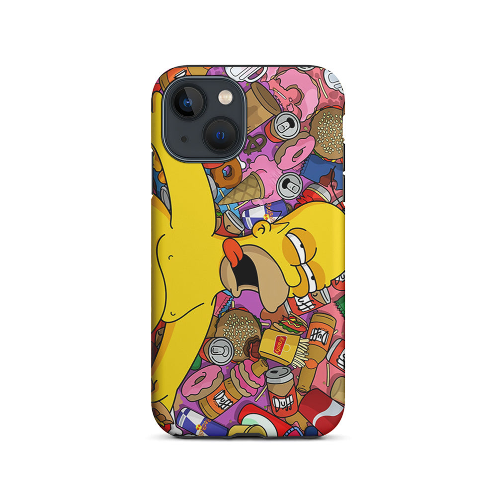 Homer Simpson Faint From Being Full iPhone 15 Plus Case