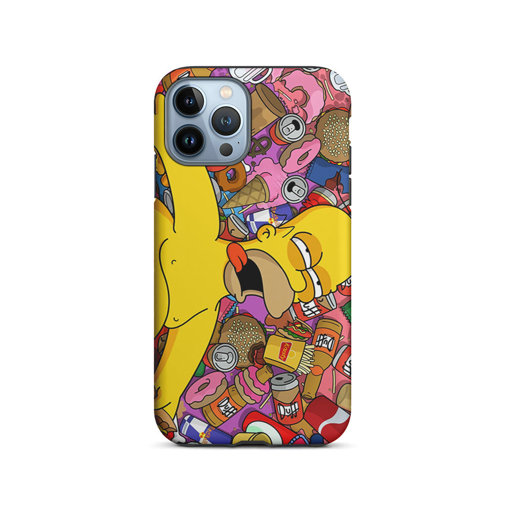 Homer Simpson Faint From Being Full iPhone 15 Pro Case