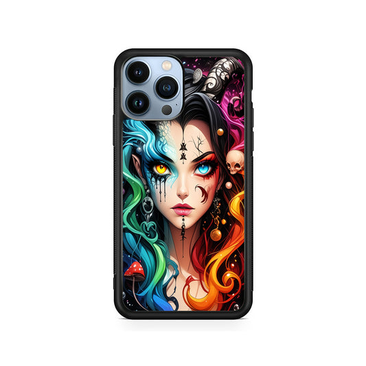 Horned Witch Girl Anime Art iPhone 15 Pro Case