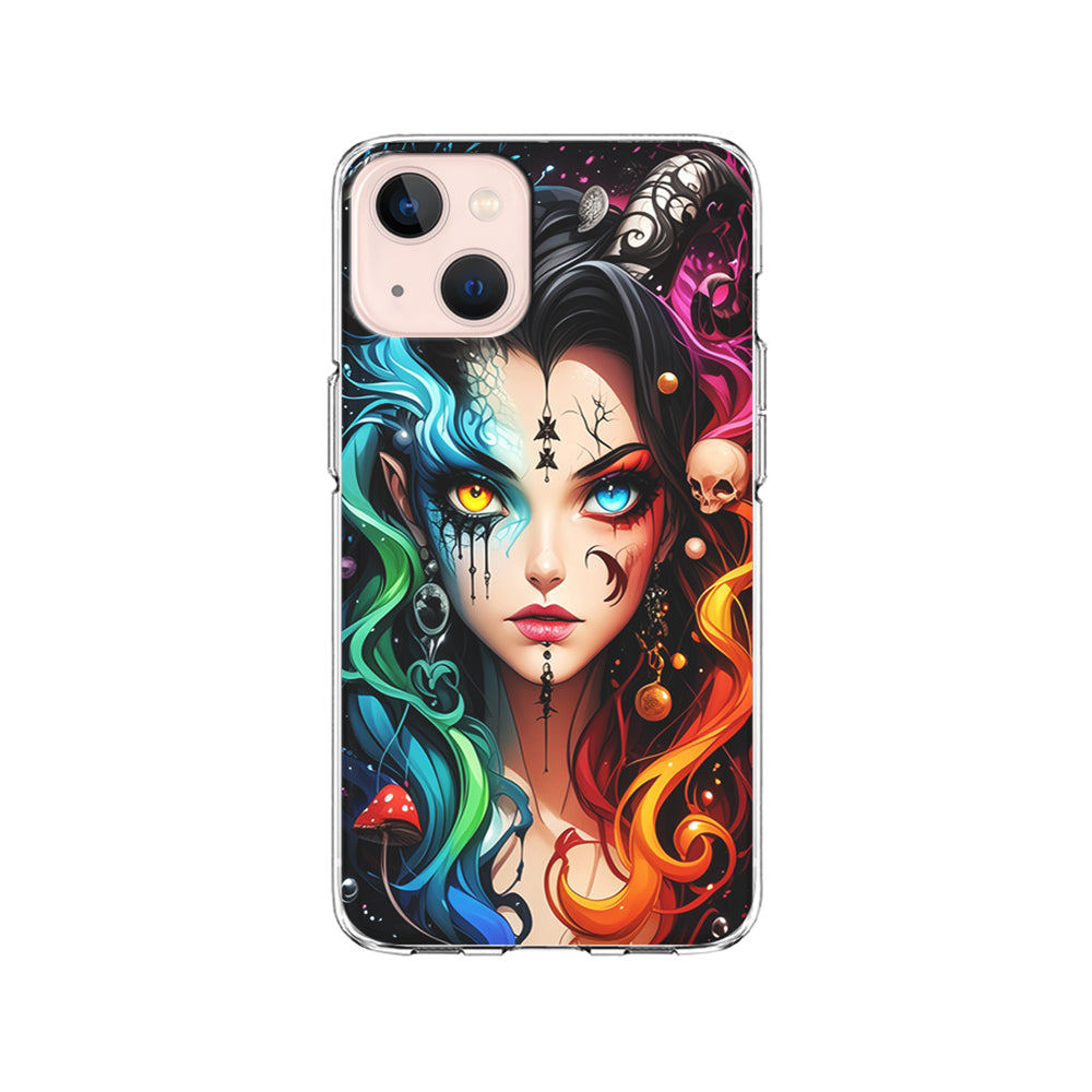 Horned Witch Girl Anime Art iPhone 15 Plus Case