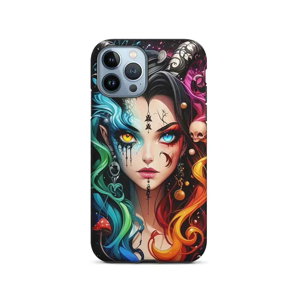 Horned Witch Girl Anime Art iPhone 15 Pro Case