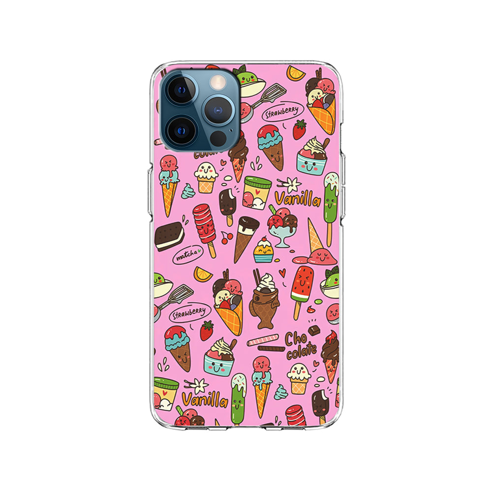 Ice Cream Doodle Cartoon iPhone 15 Pro Case