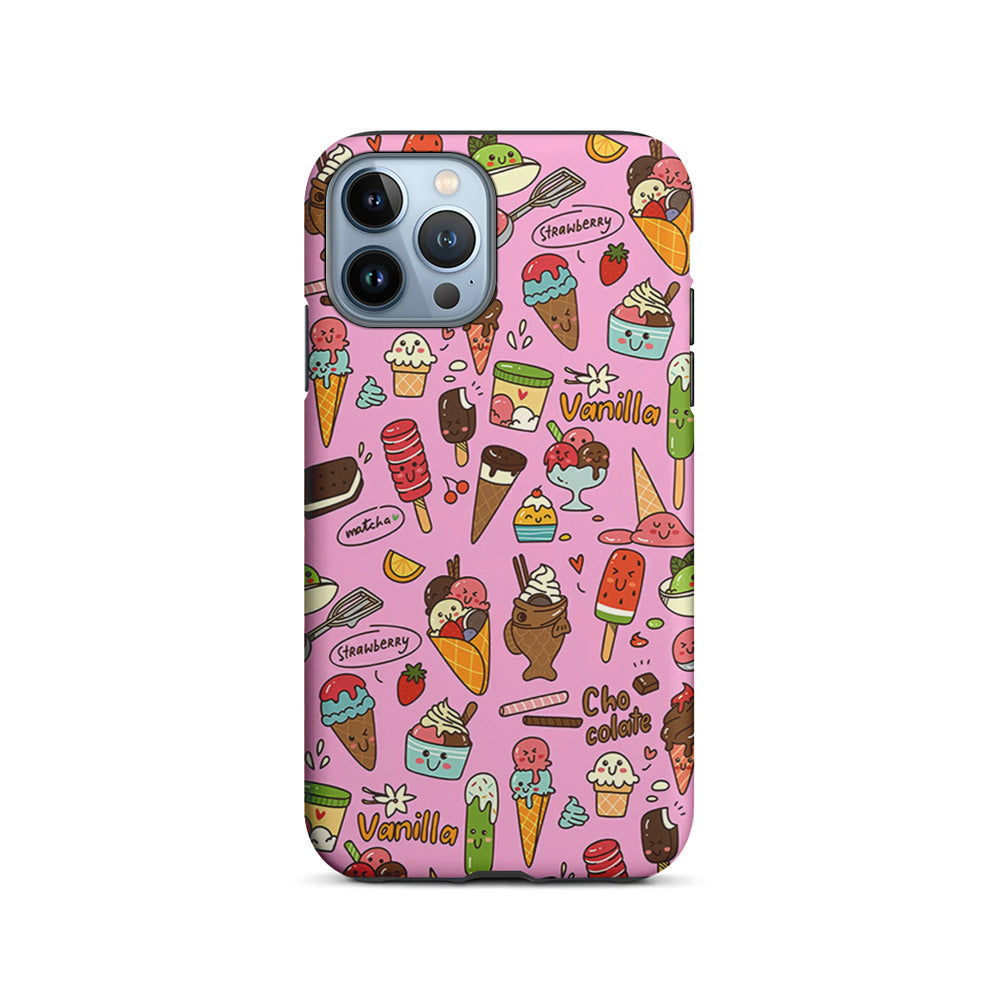 Ice Cream Doodle Cartoon iPhone 15 Pro Case