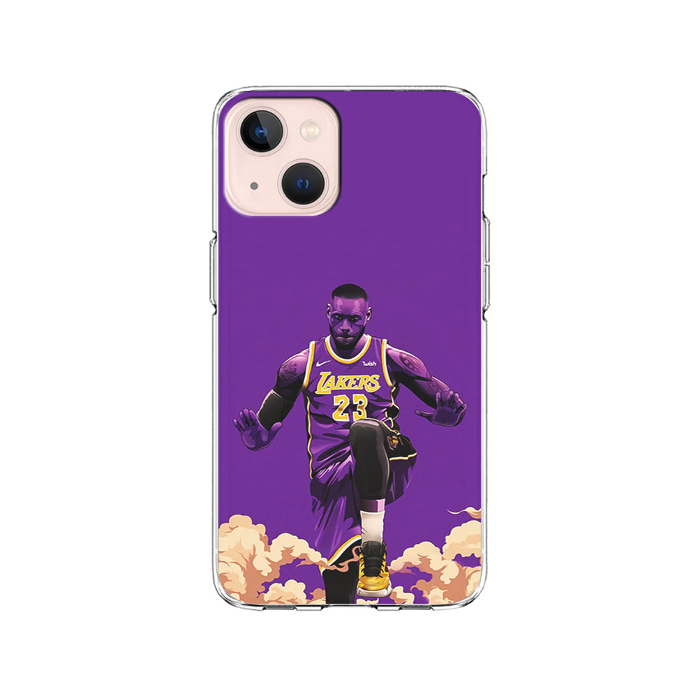 Lebron James Purple Background iPhone 15 Plus Case