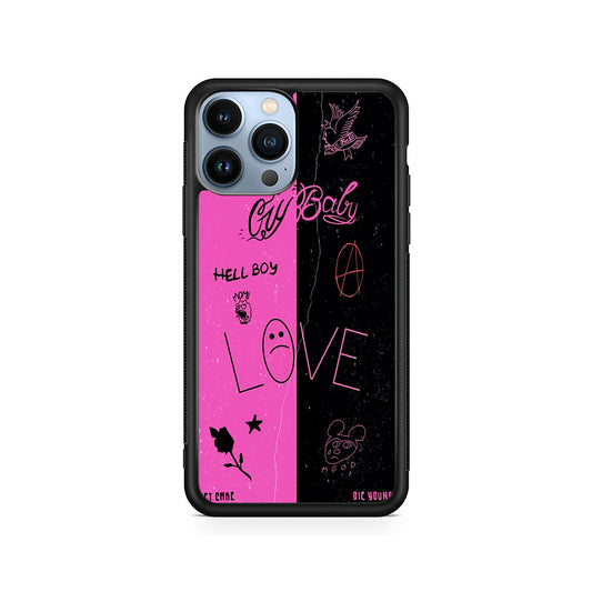 Lil Peep Pink and Black iPhone 15 Pro Case