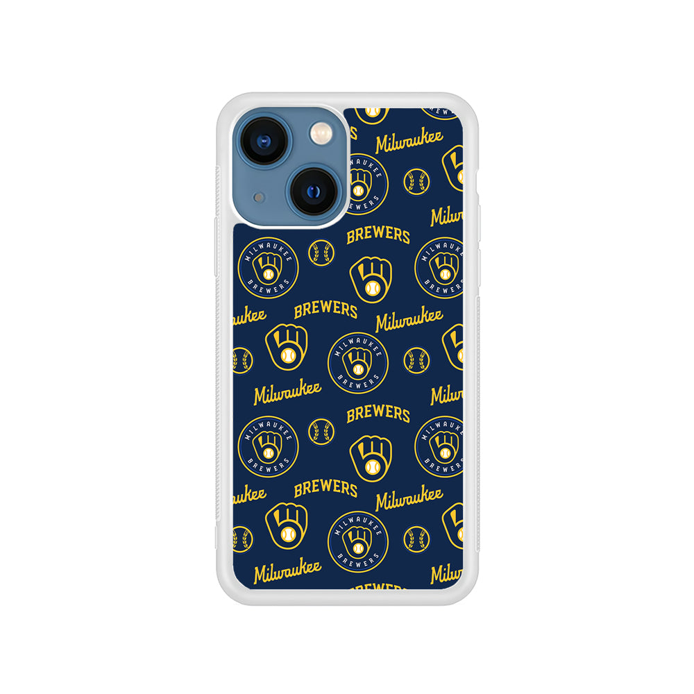 MLB Milwaukee Brewers Pattern iPhone 15 Plus Case