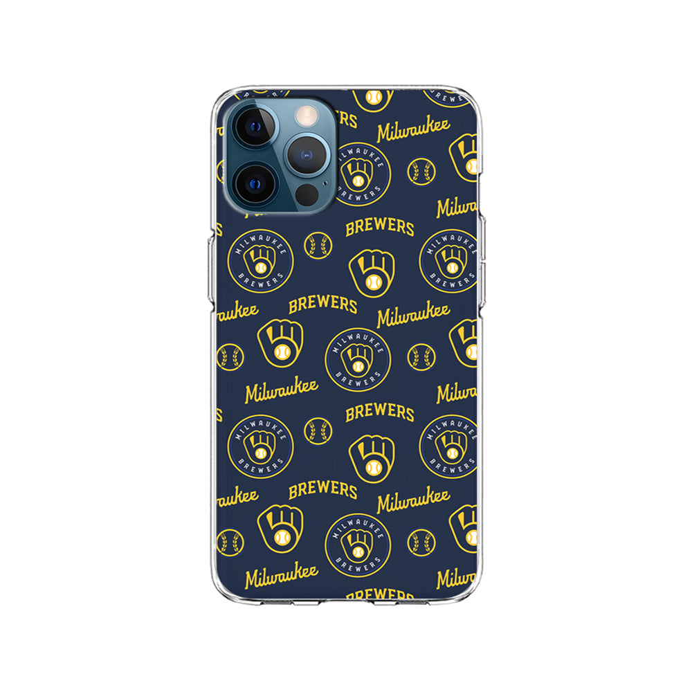 MLB Milwaukee Brewers Pattern iPhone 15 Pro Case