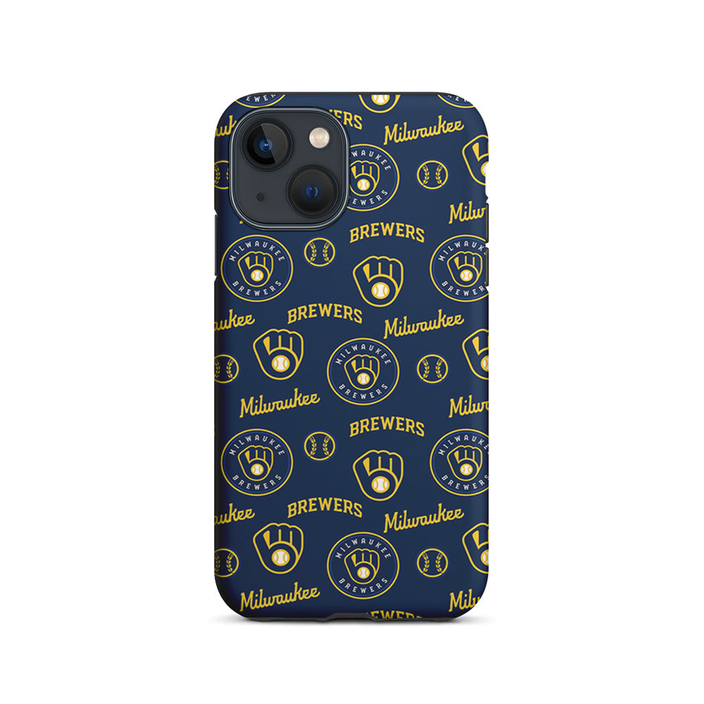 MLB Milwaukee Brewers Pattern iPhone 15 Plus Case