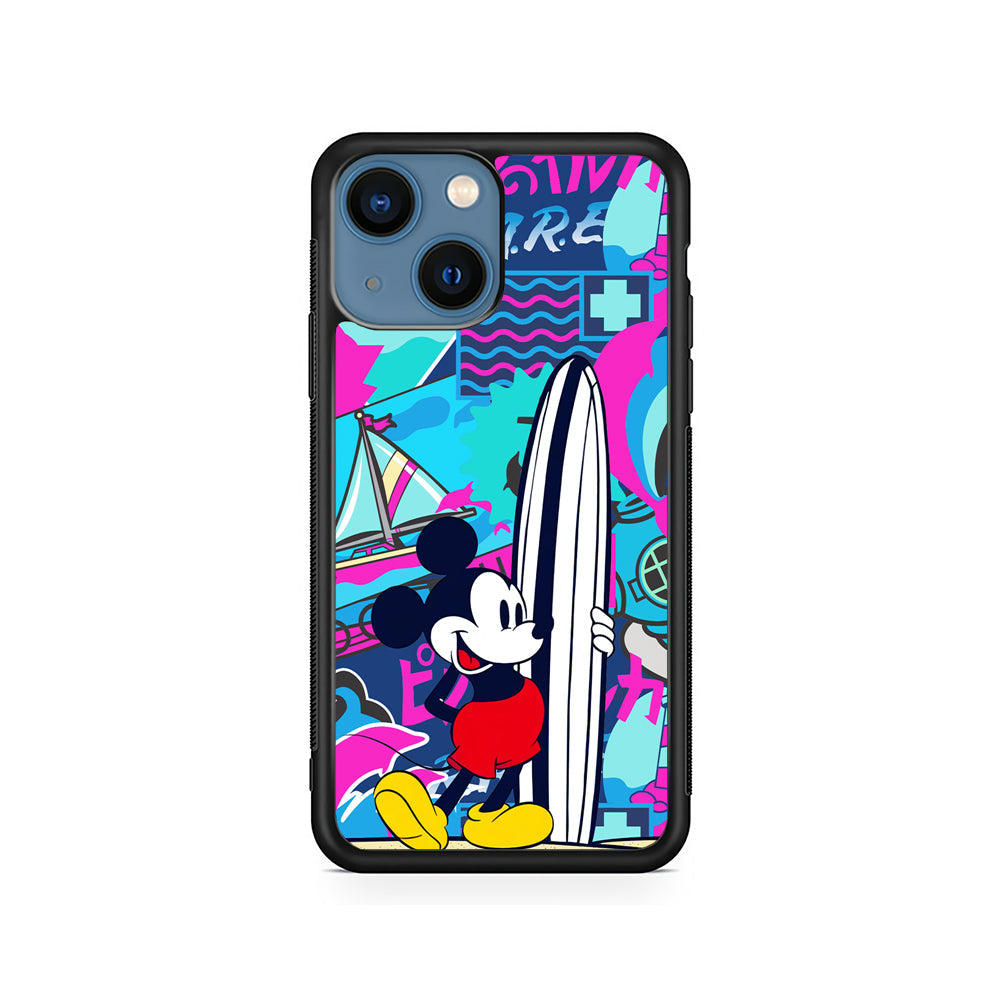 Mickey Mouse Surf Board iPhone 15 Plus Case