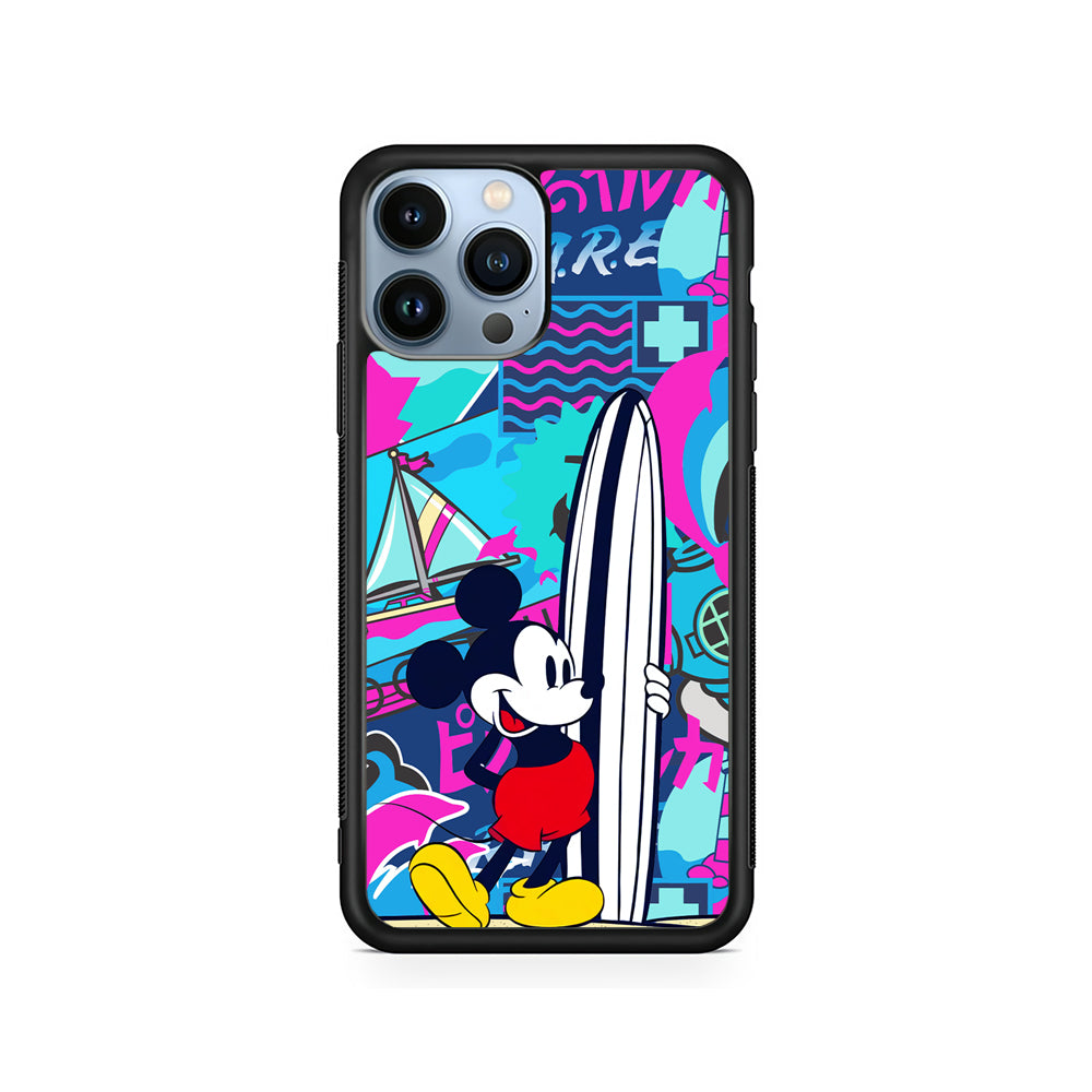 Mickey Mouse Surf Board iPhone 15 Pro Case