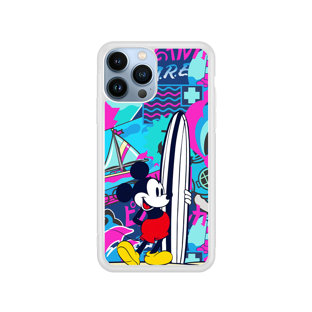 Mickey Mouse Surf Board iPhone 15 Pro Case