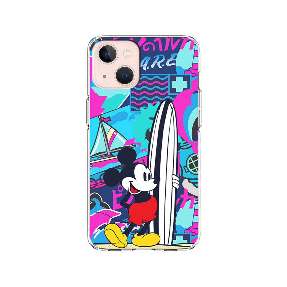 Mickey Mouse Surf Board iPhone 15 Plus Case