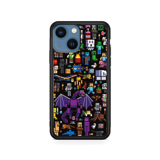 Minicraft All Characters iPhone 15 Plus Case