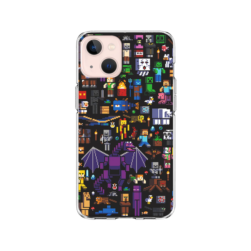 Minicraft All Characters iPhone 15 Plus Case