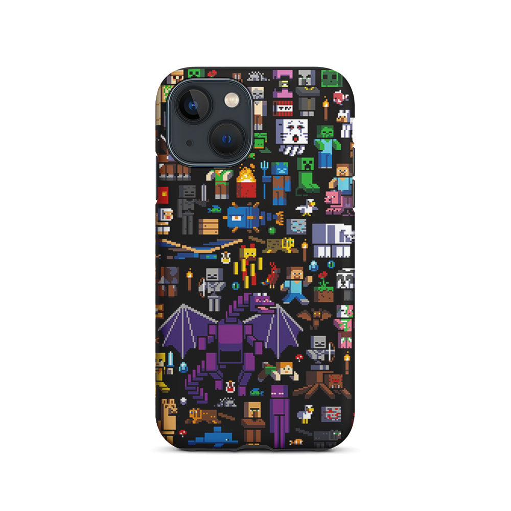 Minicraft All Characters iPhone 15 Plus Case