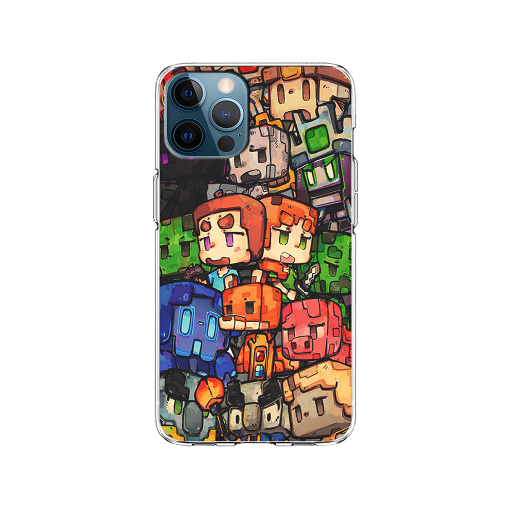 Minicraft Characters Drawing iPhone 15 Pro Case