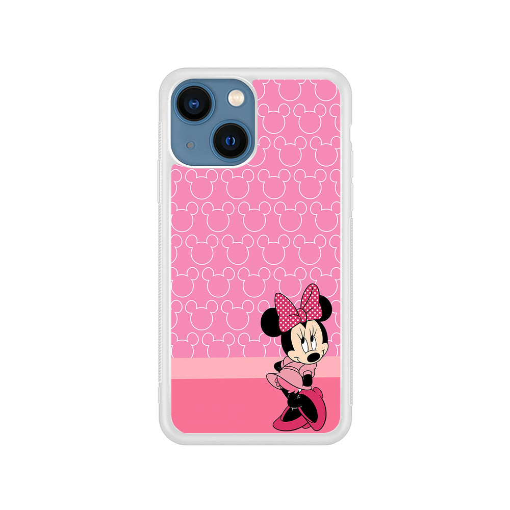 Minnie Mouse Pink Background iPhone 15 Plus Case