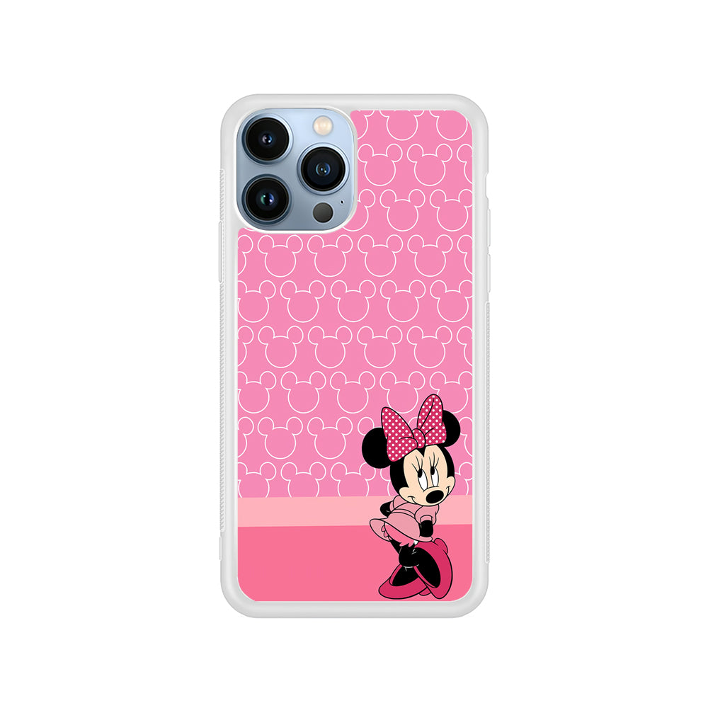 Minnie Mouse Pink Background iPhone 15 Pro Case